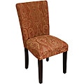 Classic Parson Red/ Gold Damask Fabric Dining Chair