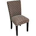Modern Parson Blue/ Chocolate Damask Diamond Fabric Dining Chair