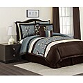 Lush Decor Cocoa Flower Blue Full-size 8-Piece Comforter Set