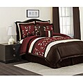 Lush Decor Cocoa Flower Red Full-size 8-Piece Comforter Set