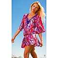 Rachel Lym Women's Beaded V-neck Kimono Swim Cover