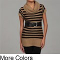 Razzle Dassle Women's Cap Sleeve Cowl Neck Sweater