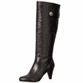 AK Anne Klein Women's 'Savilia' Black Leather Boots FINAL SALE