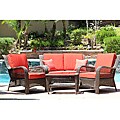 Outdoor Wicker 4-piece Patio Furniture Conversation Set
