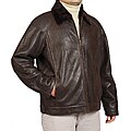 Tatto di Pelle Men's Brown Shearling Zipper Front Jacket