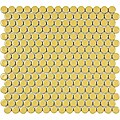SomerTile Penny 3/4-in Vintage Yellow Porcelain Mosaic Tile (Pack of 10) 12.25x12-in