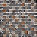 SomerTile Reflections Square 1-in Wisp Glass/Stone Mosaic Tile (Pack of 10) 11.75 x 11.75 in.