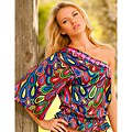 Rachel Lym Women's Crista Teardrop One-shoulder Kimono Sleeve Blouse