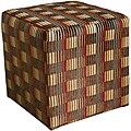 Cube Mocha Chenille Geometric Ottoman