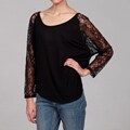 Seven7 Women's Lace Raglan Top