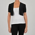 Tiana B Women's Ruched Sleeve Bolero Jacket