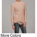 RXB Women's Button Side Cable Sweater