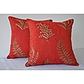 Sherry Kline 18-inch Begonia Red Pillow (Set of 2)
