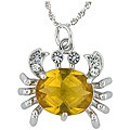 Sterling Silver Citrine Crab Necklace