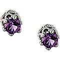 Sterling Silver Purple Cubic Zirconia Stud Earrings