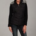 Dollhouse Women's Black Faux Fur Hooded Jacket