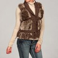 Dollhouse Women's Brown Faux-fur Sweater Jacket