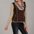 Dollhouse Women's Brown Faux Shearling Vest