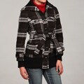 Dollhouse Women's Black/ Borwn Plaid Wool Belted Coat