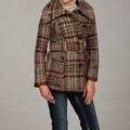Dollhouse Women's Orange/ Brown Herringbone Wool Coat