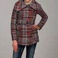 Dollhouse Women's Purple/ Red Herringbone Belted Coat
