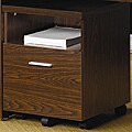 Warm Brown Mobile File Cabinet with Shelf and Drawer