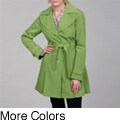 London Fog Women's Wing Collar Belted Coat