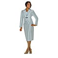 Divine Apparel Women's Silver Mock Vest Skirt Suit