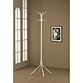 Contemporary White Finish Metal Coat Rack Hanger Stand 