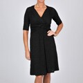 Robbie Bee Women's Twist-front Textured Dress