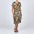 Robbie Bee Women's Printed Chiffon Embellished Dress