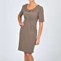 Robbie Bee Women's Novelty Neckline Career Dress