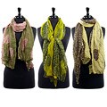 LA77 Flower and Paisley Crinckle 66-inch Scarf