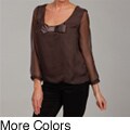 Anama Women's Bow Detail Sheer Top