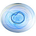 ARDA GLASS Allure Alabaster Blue Navy/Pearl Large Shallow Bowl