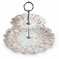 Arda Simena White/Silverplate Two-Tier Serving Plate