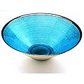 ATHENA AQUA/SILVER PLATED SALAD BOWL by ARDA GLASSWARE