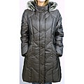 Utex Women's Chocolate Hooded Down-blend Coat
