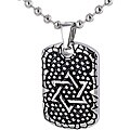 Stainless Steel Antiqued Start of David Necklace