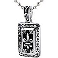 Stainless Steel Silvertone Fleur De Lis Necklace