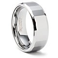 Tungsten Rectangular Facet Band