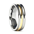 Goldplated and Tungsten Carbide Triple Ridged 8-mm Band