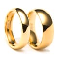 Men's Tungsten Carbide Gold Domed Ring (8 mm)