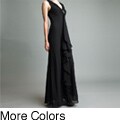 Issue New York Long Ruffle Cocktail Dress
