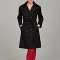 London Fog Women's Black Double Breasted Trench Coat