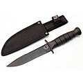 Defender 10.5-inch Black Stainless Steel Heavy Duty Hunting Knife with Sheeth