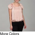 Piano Women's Fine Pleated Cap-sleeve Top