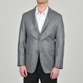 U&I Men's Aluminum Faux Leather Nap Finish Blazer