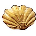 Arda Glassware Clam Amber/Silver Plated Dinner Plates (Set of 4)