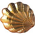 Ardra Glassware Clam Amber/Silver Plates Canape Plates (Set of 4)